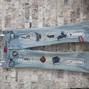 LE MORE V WOMEN'S/JUNIORS BLUE JEANS, SIZE 11 ,PRE-OWNED